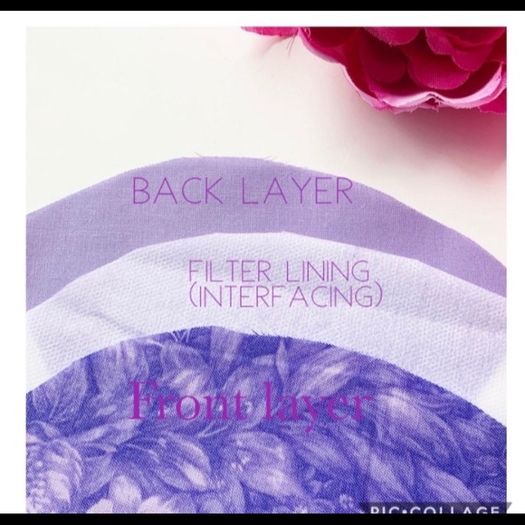 2/$20 Triple Layer Handmade Face Mask - Picture 5 of 5